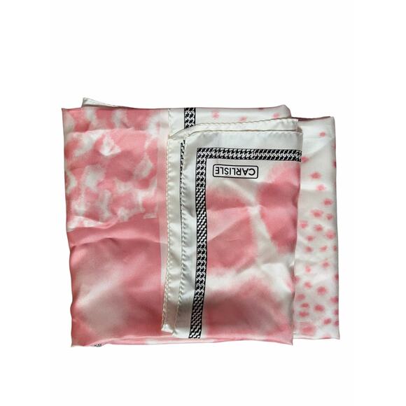 Carlisle 100% Silk Square Scarf 34x34 Pink Abstract Print Designer Accessory - Picture 2 of 13